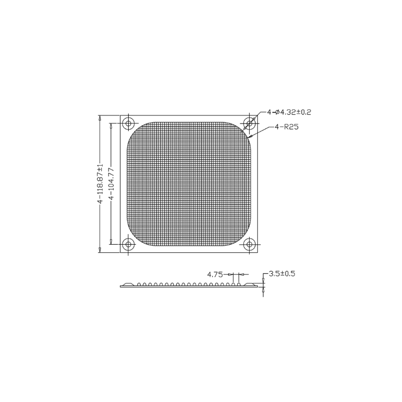 FILTRO METALICO 120X120